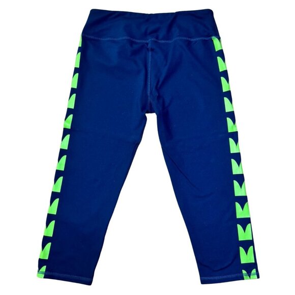 Seahawks 12th Man Capris Exclusive Nordstrom Navy & Neon Green Size Large - Picture 6 of 6